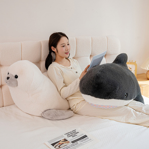 Coussin en peluche multi-styles sur le thème de <span class=keywords><strong>la</strong></span> <span class=keywords><strong>vie</strong></span> marine, peluches moelleuses Requin Orca Phoque, jouet en peluche personnalisable représentant un animal marin - Product Image 2