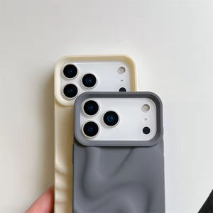 Funda de Cuero Genuino para Teléfono Móvil, con Diseño 3D de Ondas de Agua, Mate, Antihuellas, de Alta Calidad y Resistente a Impactos, para 17 16 15 14 13 12 11 - Product Image 3