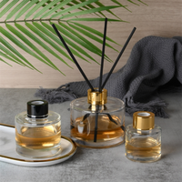Emballage vide décoratif de qualité supérieure Rond Clair Parfum Reed 50ml 100ml 120ml Diffuseur Bouteille avec bouchons