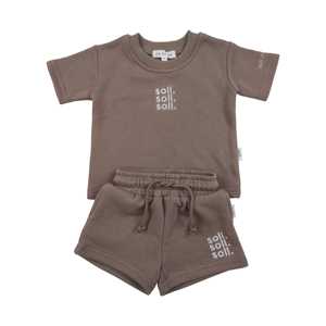 Ricamo con Logo personalizzato Casual estivo privato girocollo in cotone Terry per bambini e ragazzi Set di due pezzi - Product Image 1