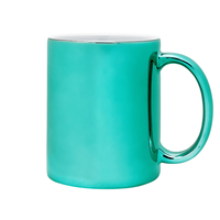 Tasse à café en céramique plaquée or métallique, vierge pour sublimation, en porcelaine brillante, pour la vente en gros commerciale, unité de base de la ligne Hub