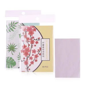 80 pz/set di limone Sakura olio di incenso carta assorbente per il viso trucco pulito Private Label tessuto facciale olio assorbente fogli A583