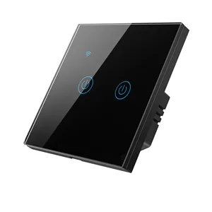 Saklar Wifi Dinding Pintar Aplikasi Tuya Remote untuk Nirkabel Kualitas Tinggi Sakelar Lampu 220V Tanpa Standar UK/EU Netral