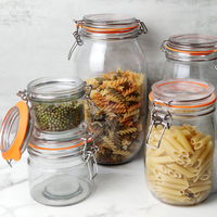 Prix d'usine – Bocaux en verre de 500 ml avec couvercles à clip hermétiques – Rangement multifonctionnel et alimentaire pour la rentrée scolaire