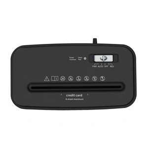 OfficeShred Paper Shredder 610 Mini <b>Black</b> 10-19 <b>Sheets</b> Automatic Desktop Document Destroyer For Home Office Use - Product Image 4
