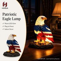 Lámpara de Mesa Patriótica con Forma de Águila Americana, Lámpara Nocturna de Resina Roja y Azul, Lámpara de Escritorio con Forma de Animal para Oficina, Decoración del Hogar, Regalo