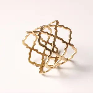 Новое поступление, недорогое металлическое Золотое классическое кольцо для свадебных салфеток, держатель для салфеток