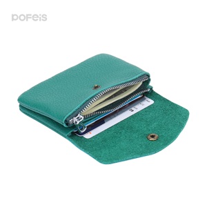Carteras de Cuero Genuino para Hombre y Mujer, Mini Cartera de Doble Capa para Tarjetas de <span class=keywords><strong>Crédito</strong></span> e Identificación, Monedero, Bolsa de Almacenamiento, Cartera Corta para Negocios - Product Image 2