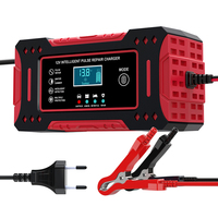 Chargeur de batterie de voiture 12 volts, réparation par impulsions, portable, sortie 6A, affichage, fonction automatique, compatible moto, EU/UK, 90W