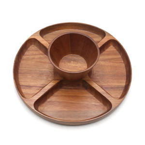 Présentoir à gâteau rond en bois d'acacia Plateau de service à dessert Présentoir à gâteau en bois et planche à <span class=keywords><strong>charcuterie</strong></span> - Product Image 3