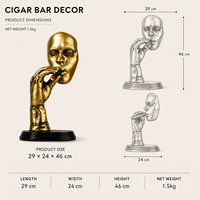 Statue décorative Art Déco dorée en résine, représentant une main tenant un cigare, pour bar à cigares, décoration de table, cadeau de mariage, pour homme, bar à domicile