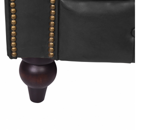 โซฟาเชสเตอร์ฟิลด์ระดับไฮเอนด์ 3 ที่นั่ง หนังแท้ ตกแต่งกระดุมลึก โซฟาอาร์มแชร์ เฟอร์นิเจอร์ห้องนั่งเล่นสุดหรู สไตล์คลาสสิกเหนือกาลเวลา - Product Image 2