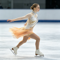 Robe de patinage et de danse pour enfants et adultes, dégradé jaune et blanc, maille à manches longues, jupe superposée avec strass, pour compétition et spectacle de patinage sur glace