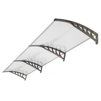 Auvent de porte et fenêtre HUAMAO extérieur manuel moderne en alliage d'aluminium transparent PC, pare-soleil, coupe-vent, projection de 7,0 m