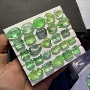Pierres précieuses en fluorite verte facettée de formes variées pour la fabrication de bijoux, prix en gros - Product Image 6
