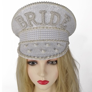 Manwu femmes paillettes mariée sergent mariée poule Festival anniversaire marin fête casquette pour Bachelorette événements en plein air - Product Image 2