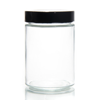 Bocaux en verre transparents de 750 ml et 1 L pour le stockage alimentaire, avec couvercle à vis, pour le beurre de cacahuète