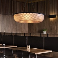 Candelabro LED redondo para restaurante japonés, lámpara colgante creativa de lujo nórdico francés, luz colgante para decoración del hogar interior