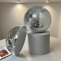 Fournitures de fête de Noël Offre Spéciale boule de verre argentée Laser boules de miroir Disco de Noël pour décoration murale miroir