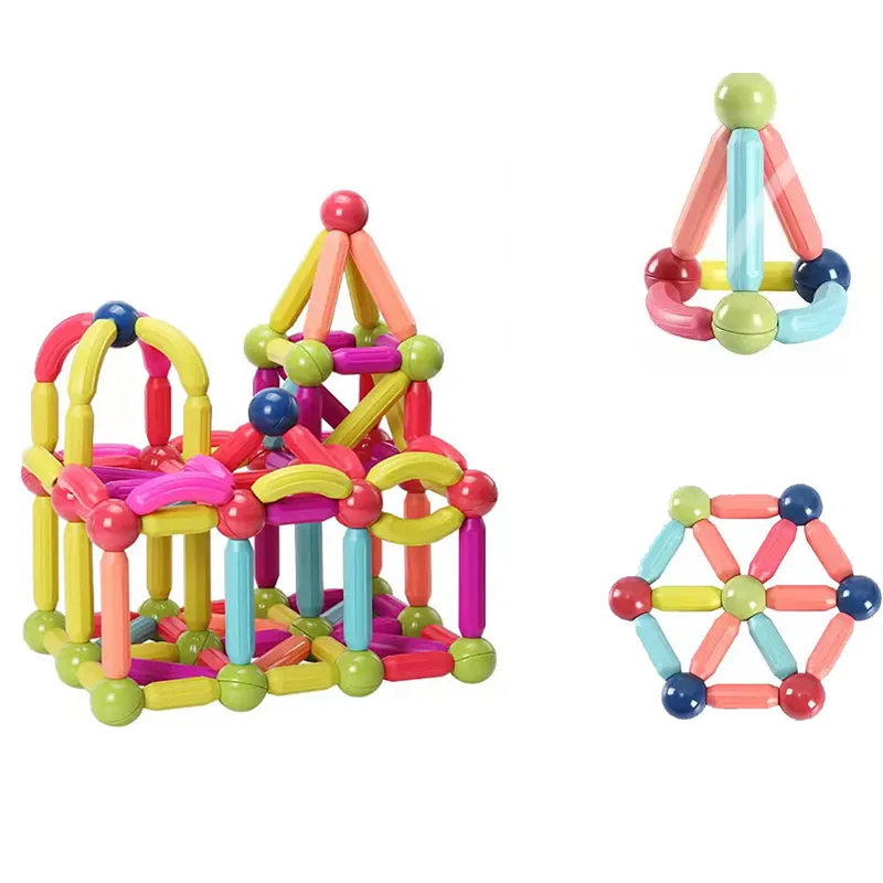 36 قطعة الاطفال التعليمية اللبنات المغناطيسي مجموعة التنموية البخار لعب DIY 3D عصا المغناطيسي مع الكرة لعبة البناء