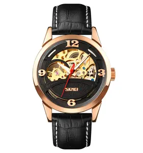 Skmei di fabbrica 9226 ultimo mens di lusso in oro della vigilanza popolare di alta qualità in pelle orologio automatico