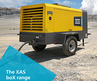 Compresseur d'air diesel Atlas Copco XATS350 XAHS350 XAS400 Compresseur d'air à vis portable 7bar 10bar 12bar 350cfm 400cfm avec Kubot