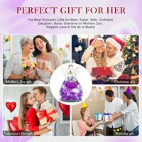 Vente en gros de fleurs éternelles, cadeaux pour la Saint-Valentin, anniversaire, maman, femmes, rose préservée, figurines d'anges en verre écologiques, lumière LED
