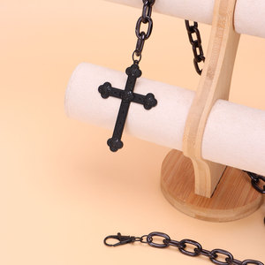 โซ่คาดเอวสไตล์ฮิปฮอป พังก์ เมทัล ลายกากบาท  โซ่คล้องกางเกงสไตล์ดาร์ก  วัสดุโลหะผสมสังกะสี  สำหรับใส่ทุกวัน  แบบเส้นเดียว - Product Image 2