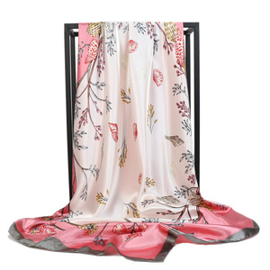 Hijab instantané musulman malaisien 90 cm carré en soie de mûrier avec motif panier doré et nom de marque personnalisé - Product Image 6