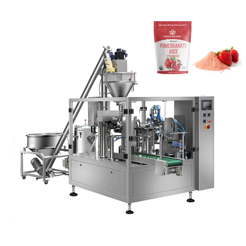 Automatic 100g 200g 500g 1kg juice powder filling packaging machine milk powder doypack bag filling machine