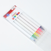 Stylo double pointe fluorescent vibrant, marqueur aquarelle, pinceau souple, pointe fine 0,4 mm pour calligraphie manuelle et dessin de contour