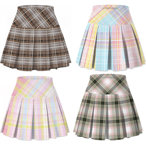 हल्के बच्चों ने स्वर्ट की नई शैली की लड़कियों को उच्च कमर वाली चुलदी स्कर्ट फैशन बच्चों स्कूल यूनिफॉर्म प्लाड स्कर्ट - Product Image 3