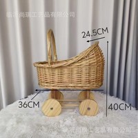 Panier de rangement en osier en forme de chariot, panier pour animaux de compagnie, panier à fleurs de maternité, accessoire de photographie, cadeau de premier anniversaire