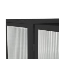 Gabinete de Pared Moderno de Dos Puertas con Puertas de Vidrio de 23.62 Pulgadas, con Almacenamiento Cerrado de Dos Niveles, Toallero, para Sala de Estar o Baño