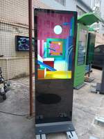 Totem Digital LCD Drive-thru Luar Ruangan 55 Inci, Kecerahan Tinggi 3000 Nits, Tahan Air IP66, Laminasi Penuh, Anti-silau