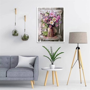 Kit de Peinture par Numéros - Motifs Botaniques Vintage, Bouquet de Fleurs sur Tabouret, Peinture Décorative DIY sans Cadre pour une Ambiance Magnifique à la Maison - Product Image 2