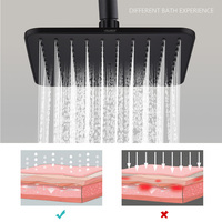 Colonne murale noire mate pour salle de bain, ensemble de douche pluie pour salle de bain tendance