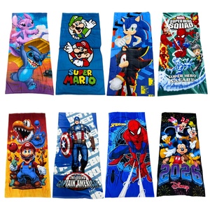 Toallas de Playa de Microfibra de Algodón Hipoalergénicas de Secado Rápido de Segunda Calidad con Diseño de Paisaje de Dibujos Animados, Estilo Lindo, Forma Cuadrada - Product Image 1