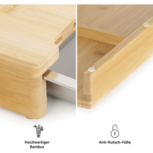 Premium Wood Chopping Board Natural Bamboo Cutting Board with Tray - Product Image 6