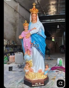 Scultura Personalizzata in Resina e Fibra <span class=keywords><strong>di</strong></span> Vetro a Grandezza Naturale della Vergine <span class=keywords><strong>Maria</strong></span> con Bambino <span class=keywords><strong>Gesù</strong></span> - Product Image 2