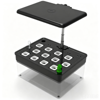 Système aquaponique de bureau 12 trous, éclairage LED intelligent à spectre complet, aquarium en acrylique pour la culture de fraises et d'herbes aromatiques