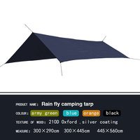 300*295CM ultraléger imperméable tente extérieure plage auvent auvent hamac extérieur imperméable tissu pluie mouche auvent sans poteau