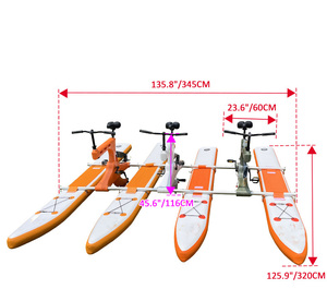 3 personnes Spatium mer vélos <span class=keywords><strong>ponton</strong></span> gonflable tandem vélo triple pédale gonflable eau vélo vélos pour trois personnes - Product Image 2