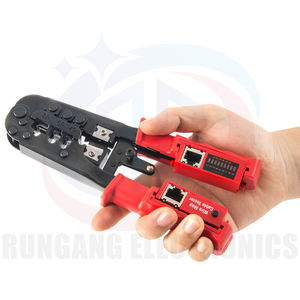 Outil de sertissage Ethernet <span class=keywords><strong>RG</strong></span> avec testeur, outil de sertissage RJ45 RJ12 RJ11 avec testeur, sertisseur 8P/6P/4C avec testeur de câble - Product Image 3