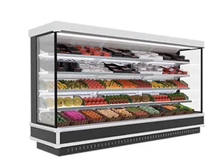 Commercial fruit and vegetable air curtain cabinet Supermarket large capacity fruit and vegetable fresh-keeping cabinet