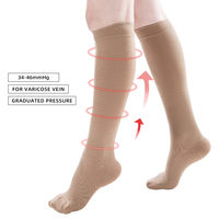 Chaussettes de compression pour mollets en nylon, fabriquées sur mesure par le fabricant, classe 2, graduées, 23-32 mmHg