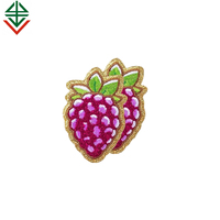 Nouveau design de serviettes personnalisées à repasser sur chenille brodées pour cupcake, patchs de style fruits colorés pour sacs