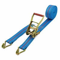 Sangles d'arrimage à cliquet fiables en polypropylène avec double crochet en J, capacité de charge de 3 tonnes pour la logistique, le fret et la fixation de marchandises