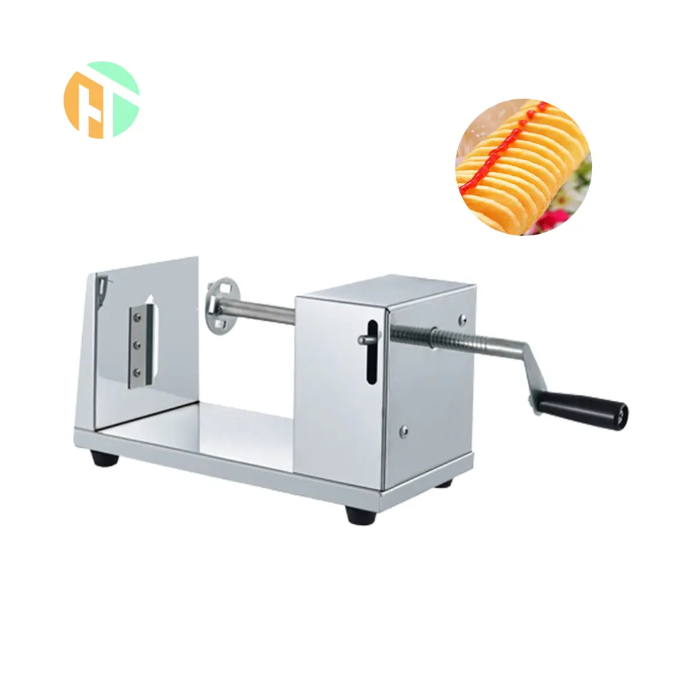 2024 Hot Sale Manual Stainless Steel Potato Slicer Spiral Vegetable Cutter Potato Chips Cutting Machine