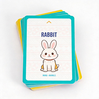 Cartes flash éducatives personnalisées en plastique et en papier, cartes de jeu, fruits, animaux, cartes flash d'apprentissage des mots anglais pour enfants